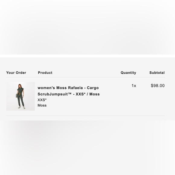 (NWT) Figs Rafaela Cargo Scrub Jumpsuit - Moss - XXS - Picture 2 of 4